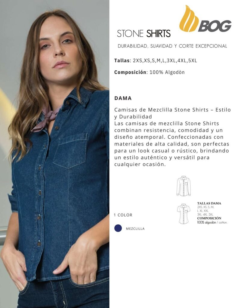 BLUSA MEZCLILLA MOD STONE SHIRT DAMA
