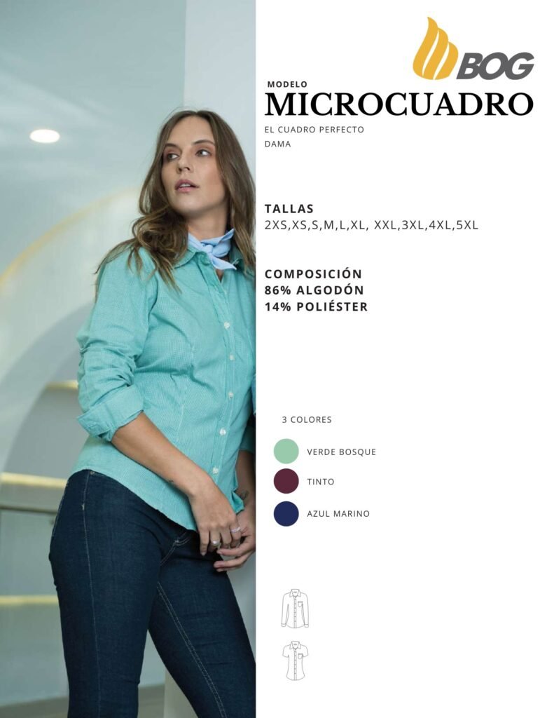 BLUSA MOD MICROCUADRO DAMA