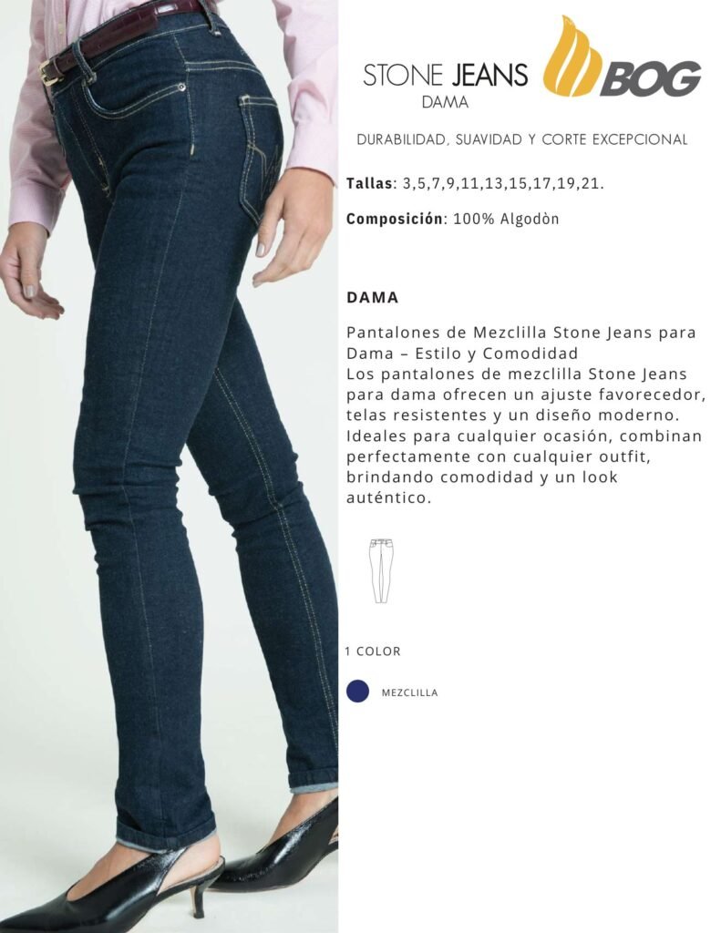 PANTALON MEZCLILLA MOS STONE JEANS DAMA
