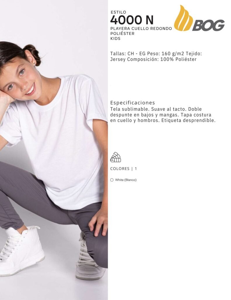 PLAYERA MOD 4000N NIÑA