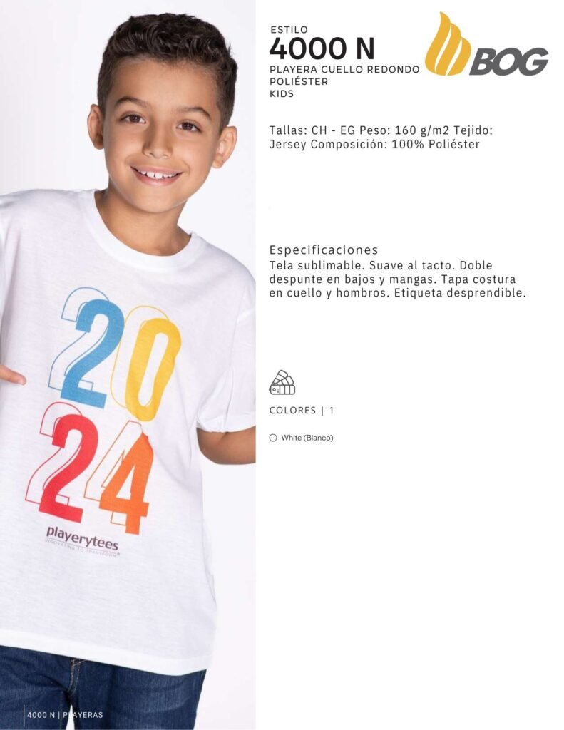 PLAYERA MOD 4000N NIÑO