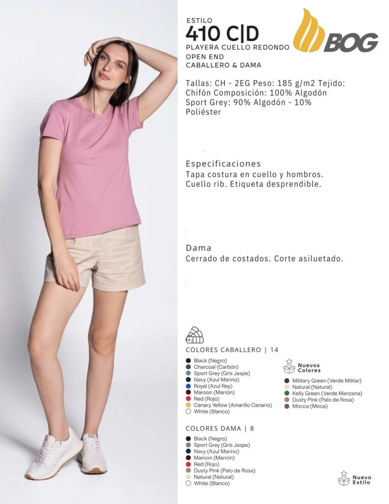 PLAYERA MOD 410 CD DAMA