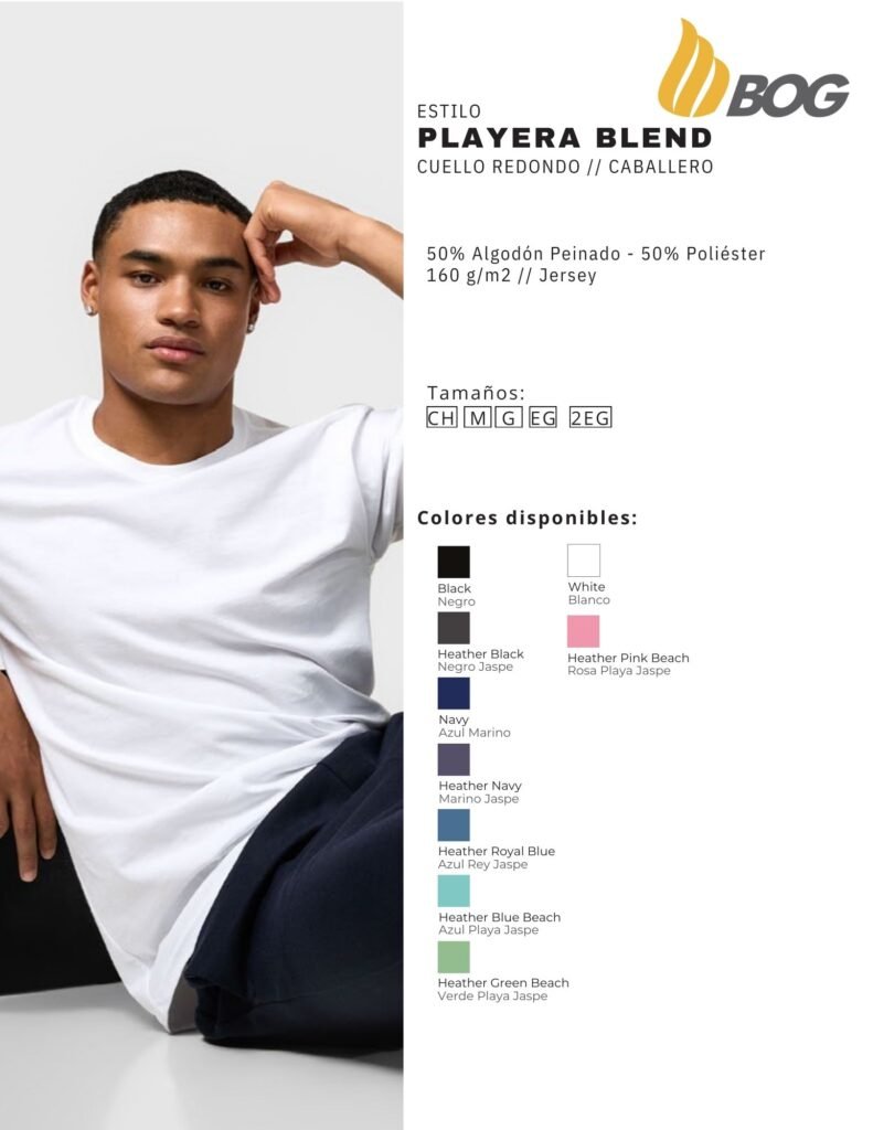PLAYERA MOD BLEND CUELLO REDONDO CABALLERO