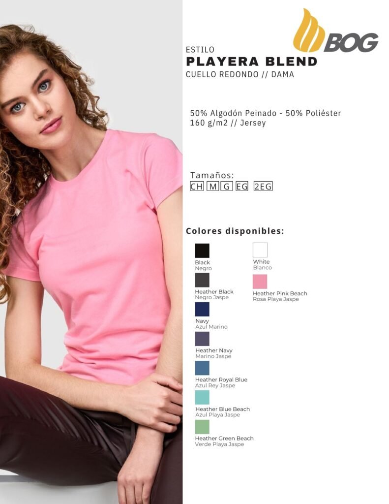 PLAYERA MOD BLEND CUELLO REDONDO DAMA