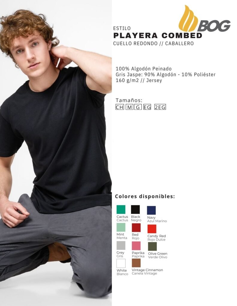 PLAYERA MOD COMBED CUELLO REDONDO CABALLERO