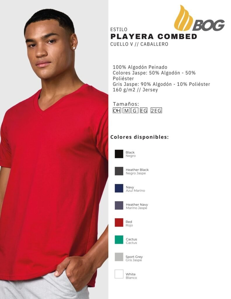 PLAYERA MOD COMBED CUELLO V CABALLERO