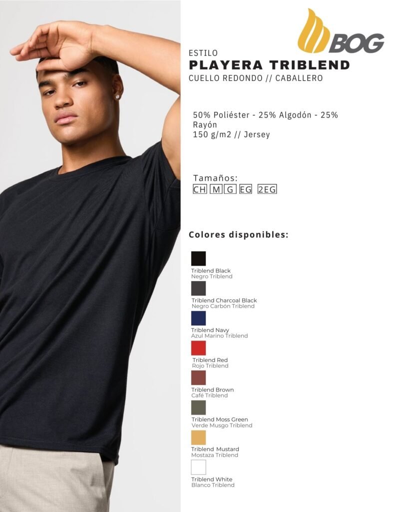 PLAYERA MOD TRIBLEND CUELLO REDONDO CABALLERO