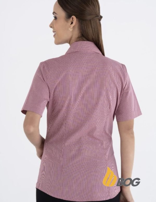 Blusa Mujer Manga Corta Microcuadro - Imagen 2
