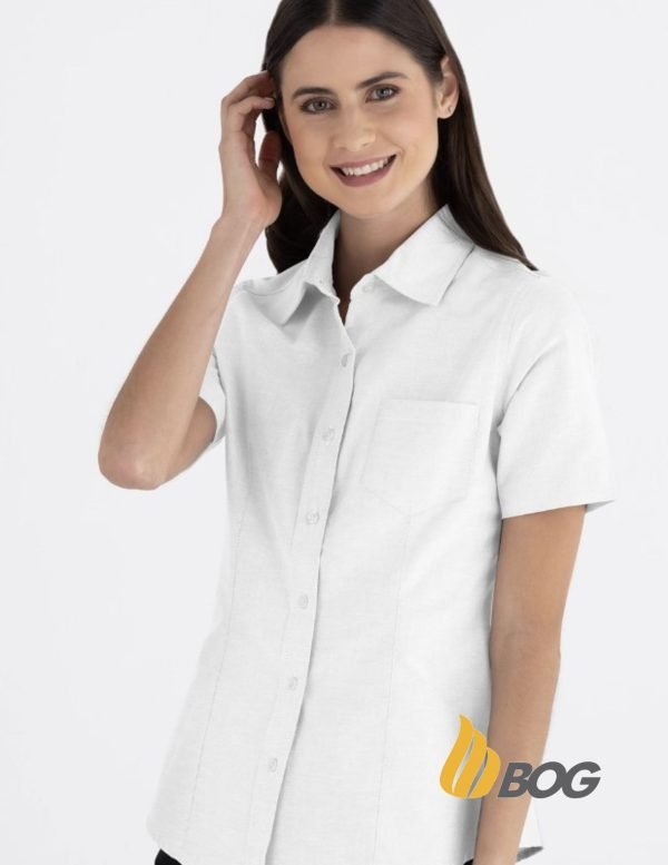Blusa Mujer Manga Corta Oxford - Imagen 4