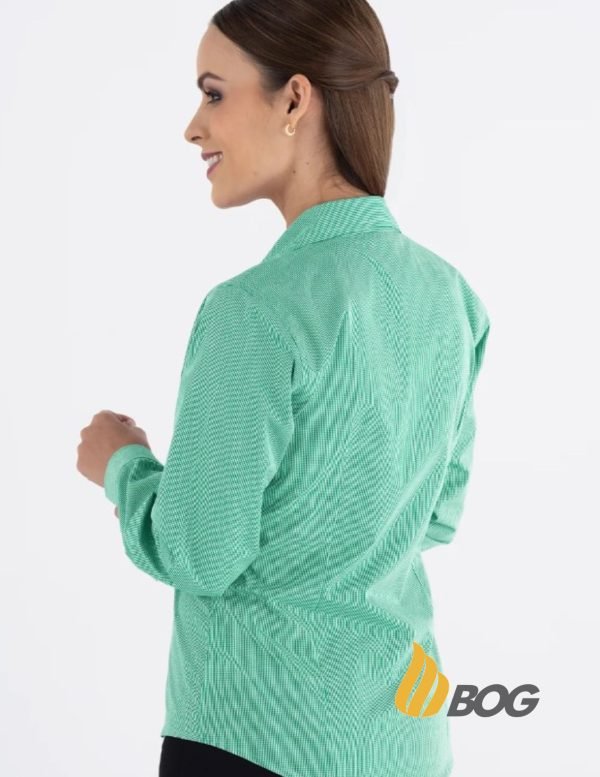 Blusa Mujer Manga Larga Microcuadro - Imagen 5