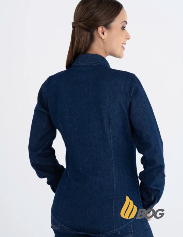 Blusa Mujer Mezclilla Manga Larga Stone - Imagen 3