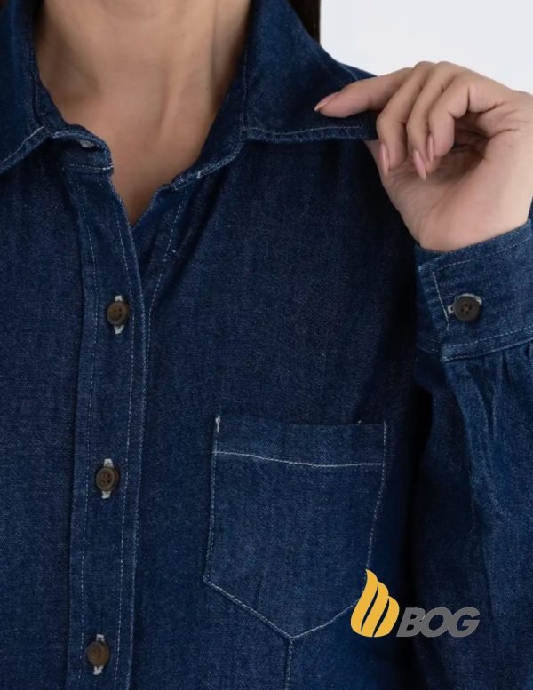 Blusa Mujer Mezclilla Manga Larga Stone - Imagen 4
