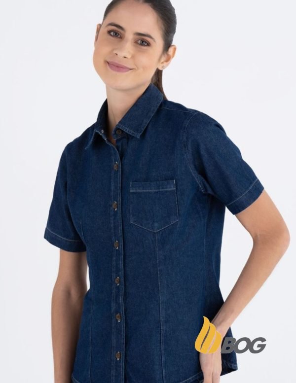Blusa Mujer Mezclilla Stone Manga Corta