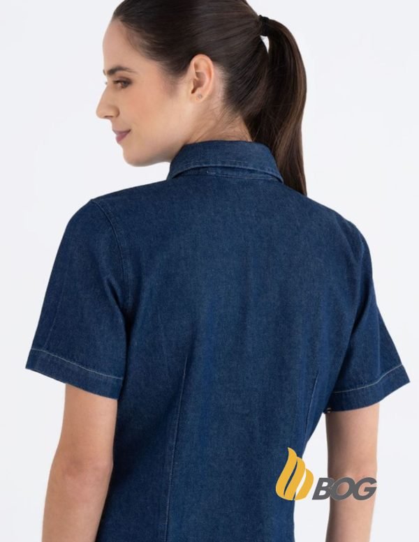 Blusa Mujer Mezclilla Stone Manga Corta - Imagen 2