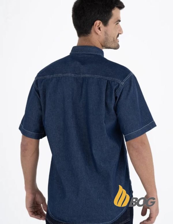 Camisa Hombre Manga Corta Mezclilla Stone - Imagen 4