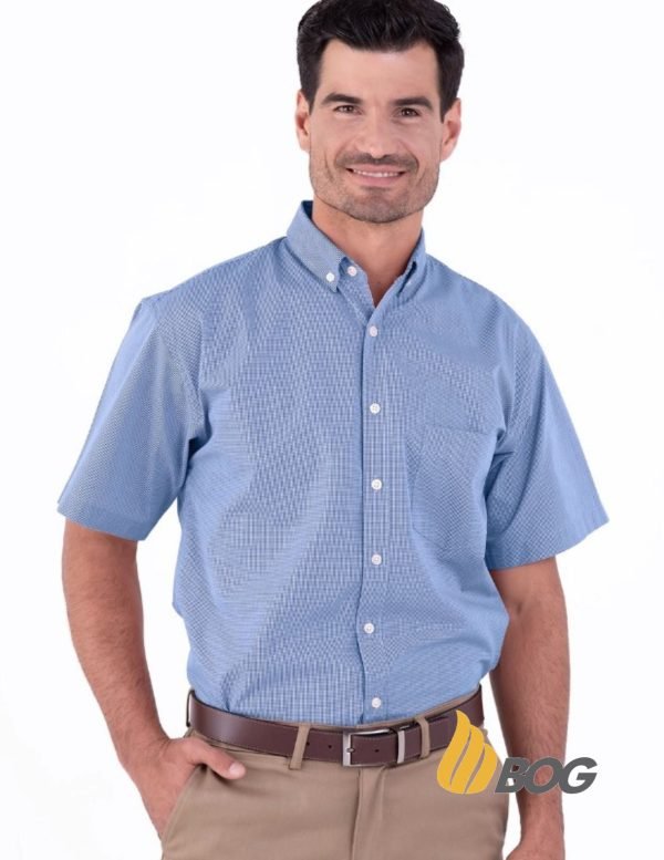 Camisa Hombre Manga Corta Microcuadro