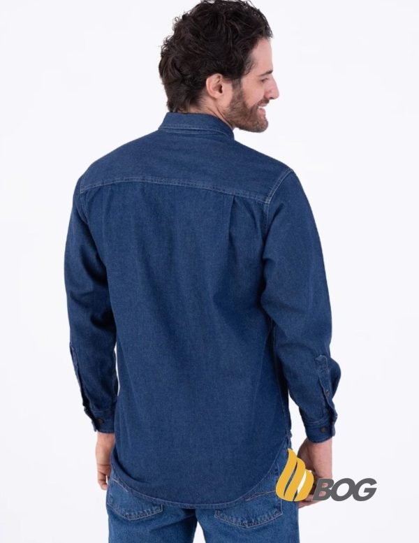 Camisa Hombre Manga Larga Mezclilla Stone - Imagen 5