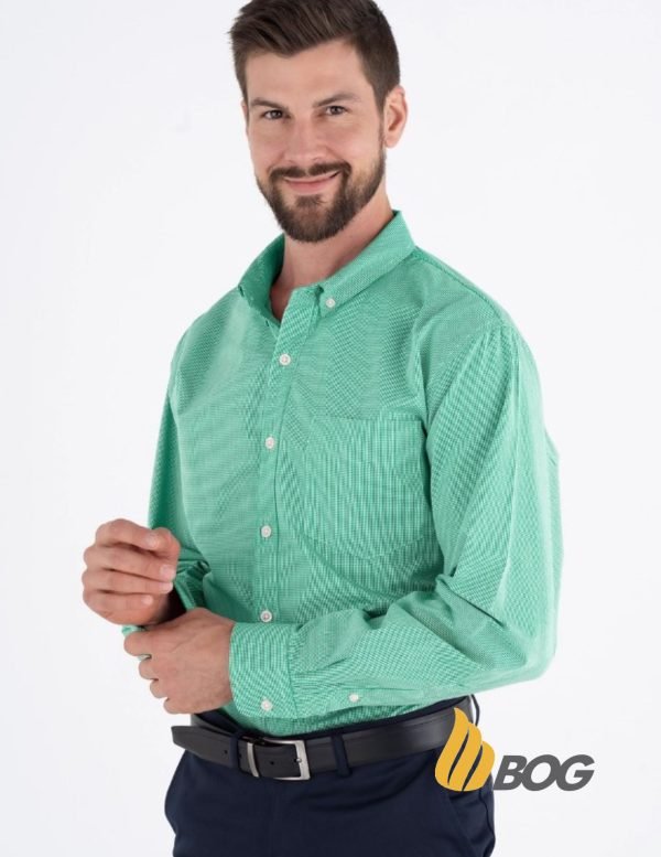 Camisa Hombre Manga Larga Microcuadro - Imagen 3