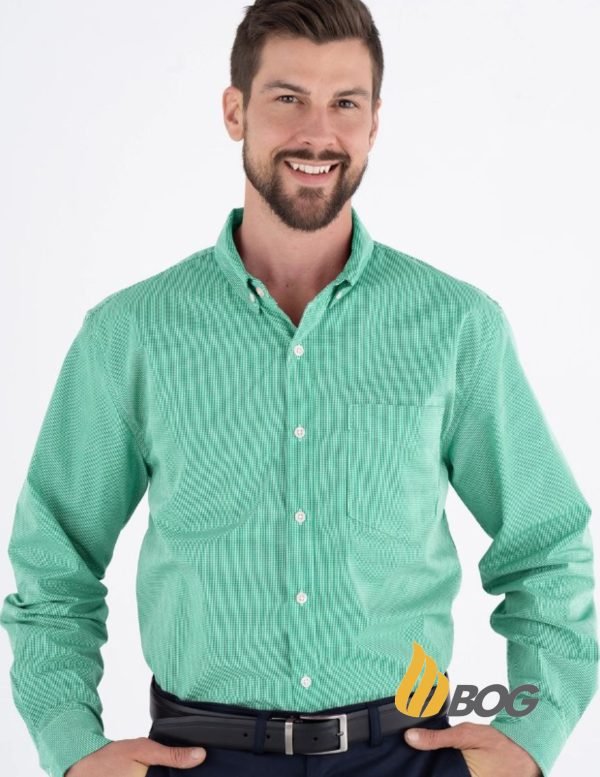 Camisa Hombre Manga Larga Microcuadro - Imagen 2