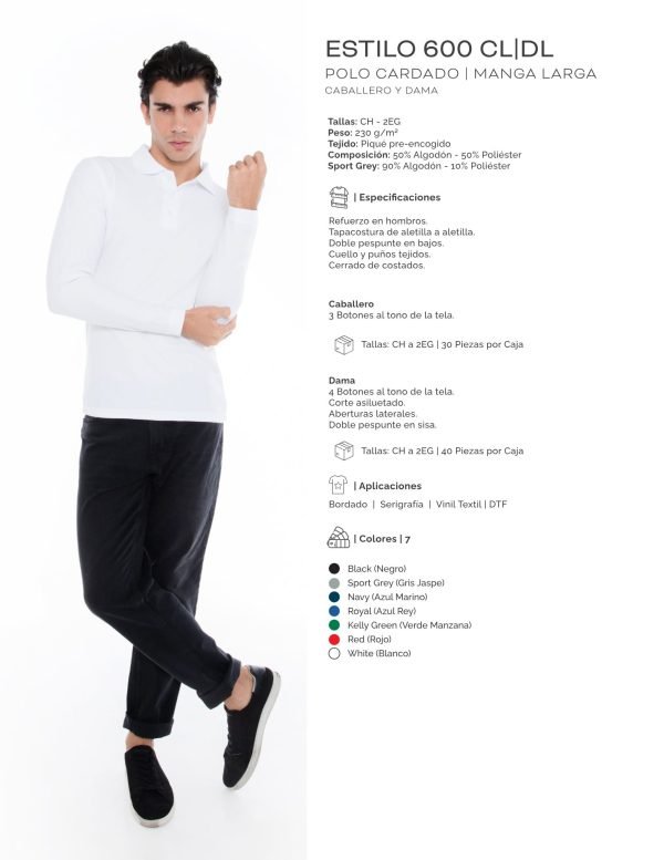 Playera para caballero PLAYERYTEES 600 CL|DL